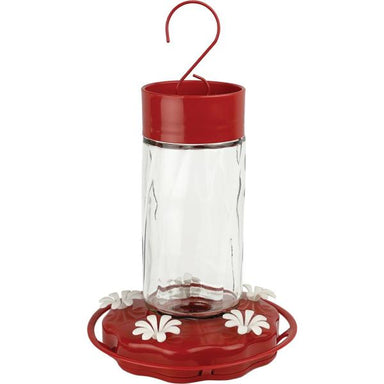 Scarlet Swirl Glass Hummingbird Feeder 20oz