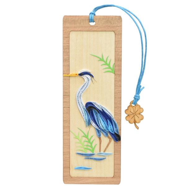 Quilled Bookmark - Blue Heron