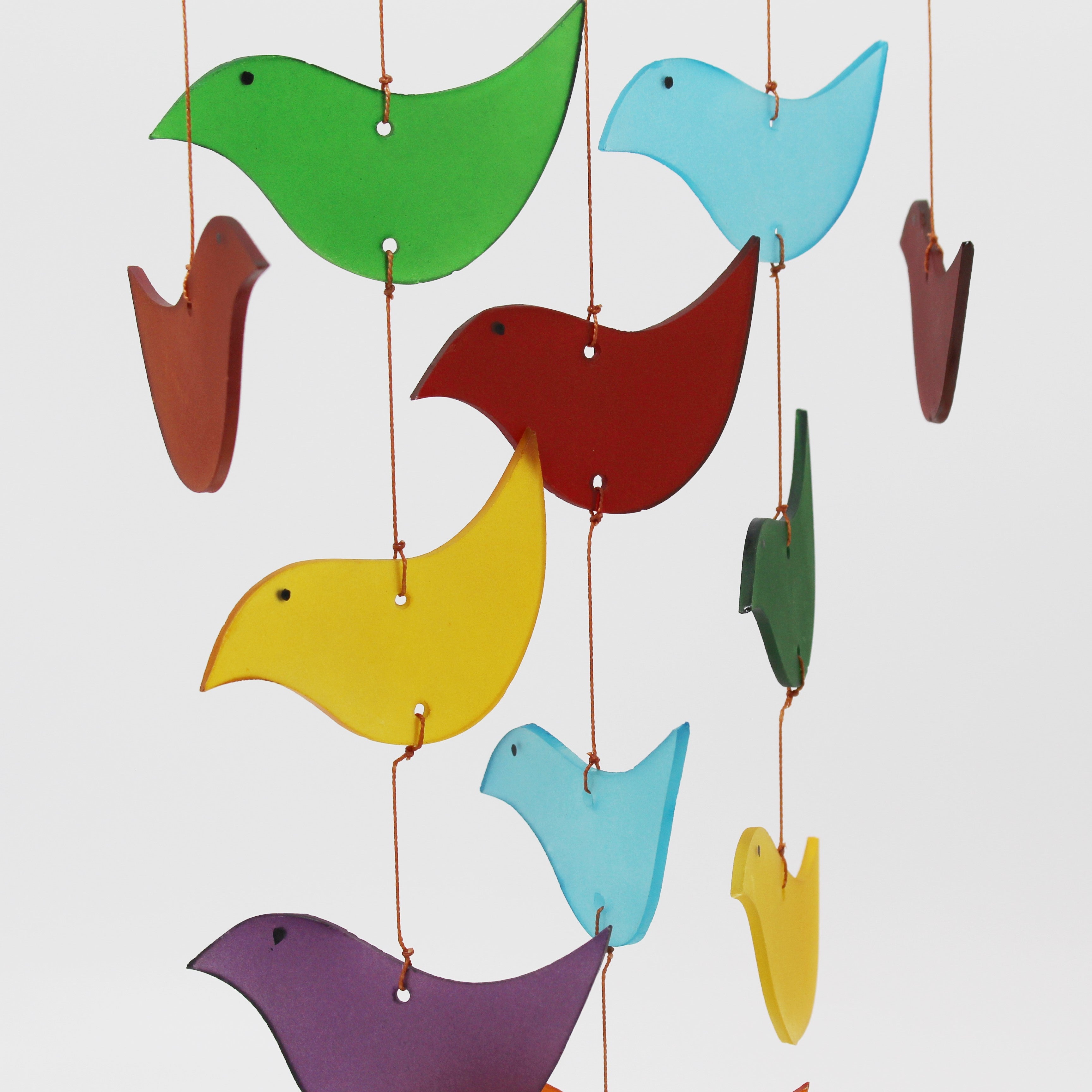 Glass Chime - Multi-Color Birds & Driftwood