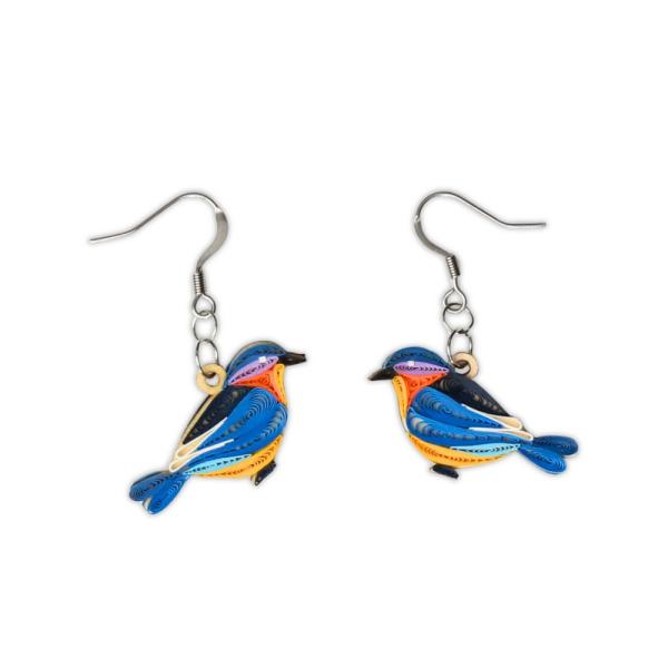 Quilled Earrings - Bluebirds