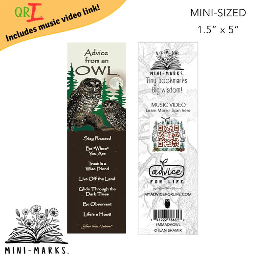 Advice for Life Mini Bookmark - Owl