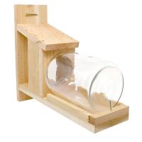 Wood Squirrel In Jar Feeder