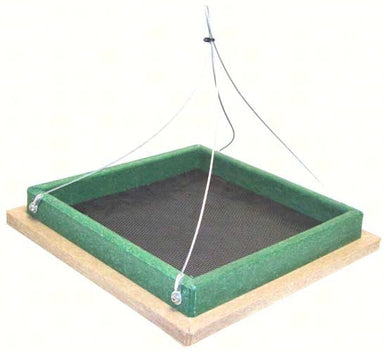 Small Hanging Platform Feeder - Green/Tan
