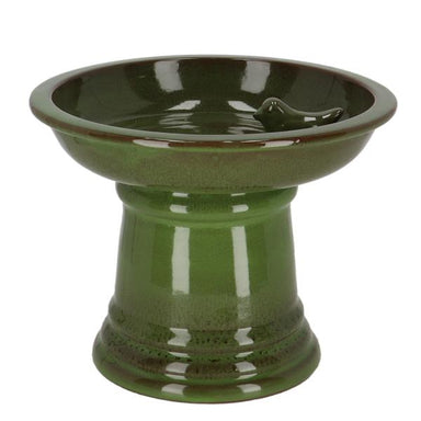 Round Bird Bath on Foot Ceramic