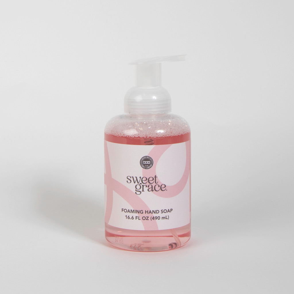 Sweet Grace Foaming Hand Soap pump bottle on white background
