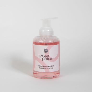 Sweet Grace Foaming Hand Soap pump bottle on white background