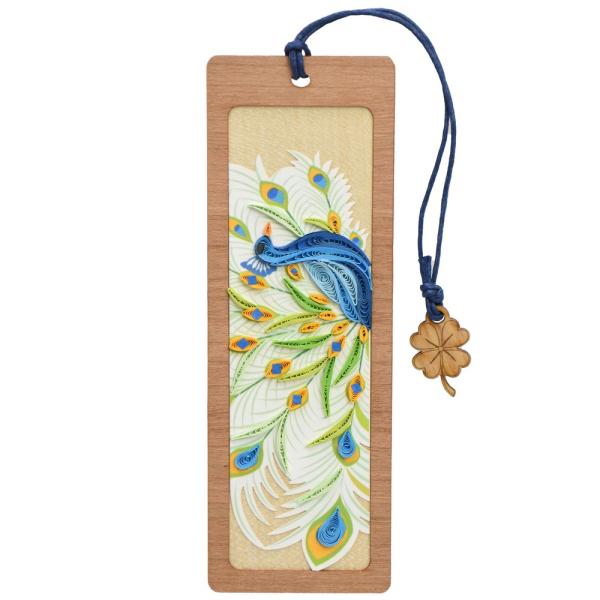 Quilled Bookmark - Peacock
