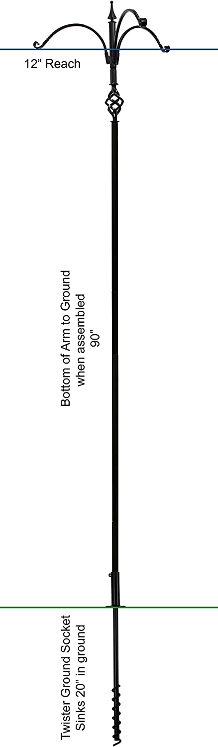 3 Arm Bird Feeder Pole Set-Boxed