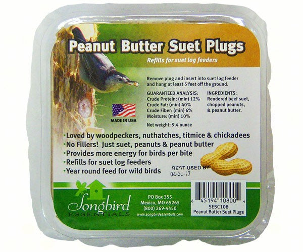 Songbird Essentials Suet Plug - Peanut Butter*