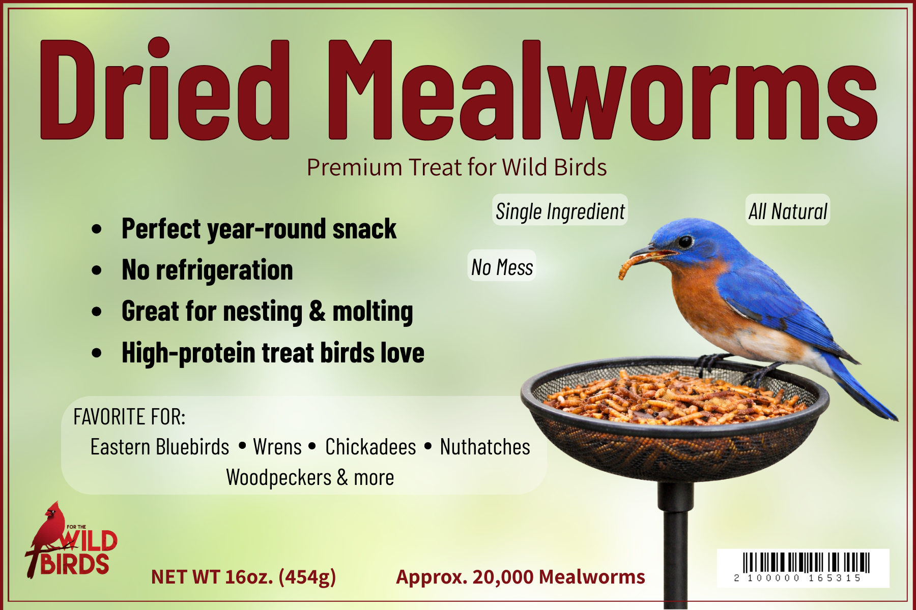 FTWB Dried Mealworm Bucket - 20oz