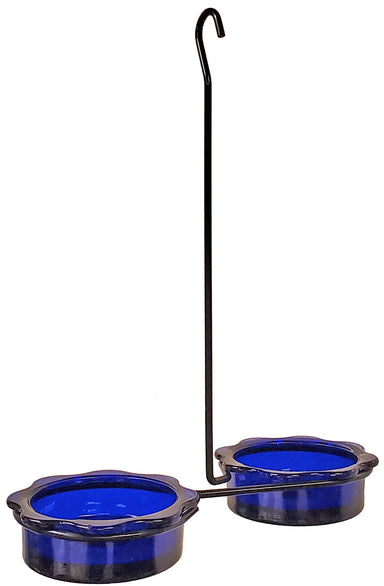 Erva Double Dish Blue Wire Hanger Feeder