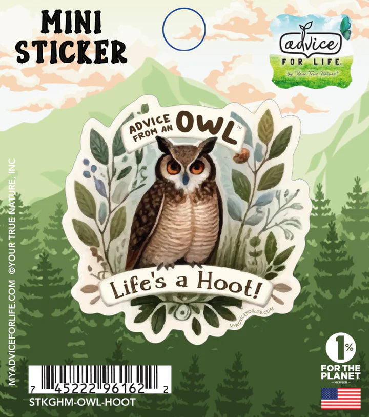 Advice for Life Mini Vinyl Sticker - Owl Life's a Hoot
