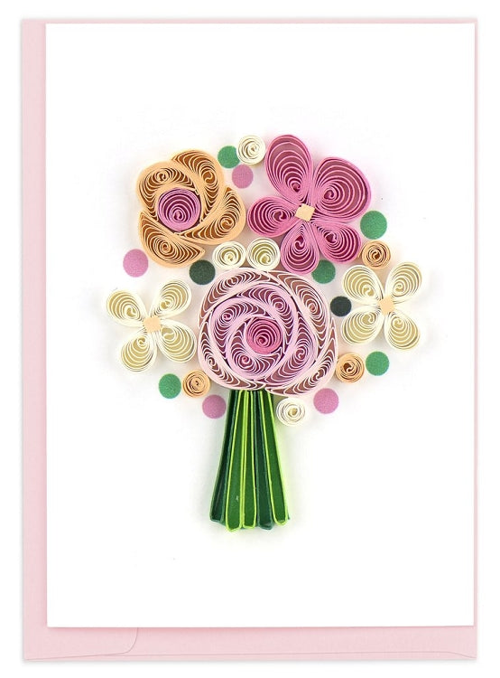Quilled Card - Flower Bouquet Gift Enclosure