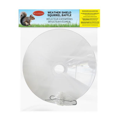 Squirrel Baffle/Weather Guard - 16" Hanging/Pole Mount Disc Clear (1" - 1 3/8" Poles)