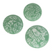 Sage Enamel Embossed Bird & Floral Round Wall Decor - 3pc Set