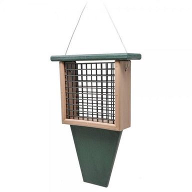 Single Suet Feeder w/ Tail Prop - Recycled Plastic Hunter/Driftwood