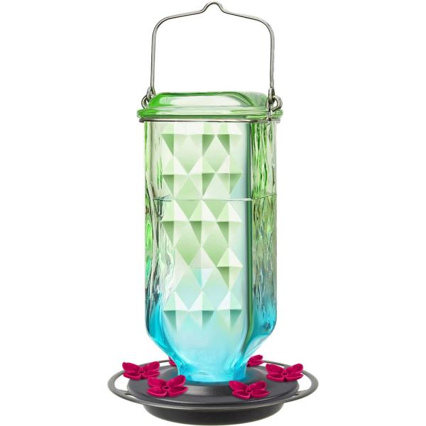 Seafoam Ombre Column Antique Hummingbird Feeder