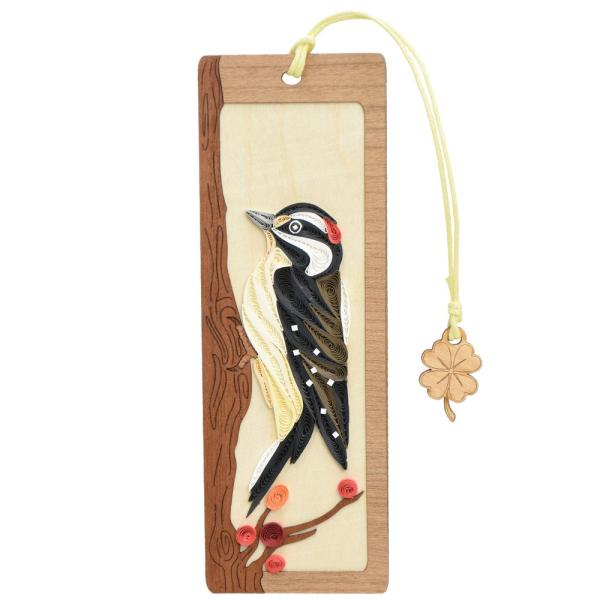 Quilled Bookmark - Downy Woodpecker