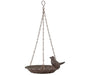 Hanging Bird Bath - Cast Iron w/ Bird Antique Brown