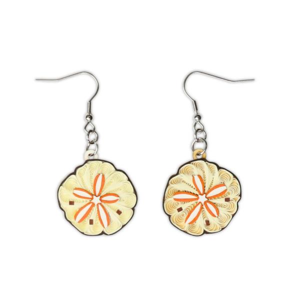 Quilled Earrings - Sand Dollar