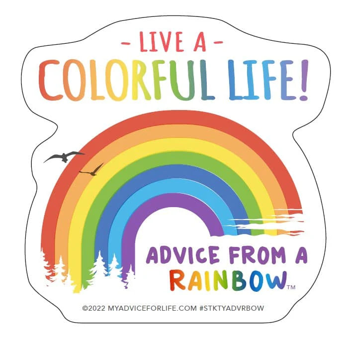 Advice for Life Typography Sticker - Rainbow
