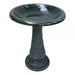 Fiber Clay Bird Bath - Dark Green w/ Pedestal