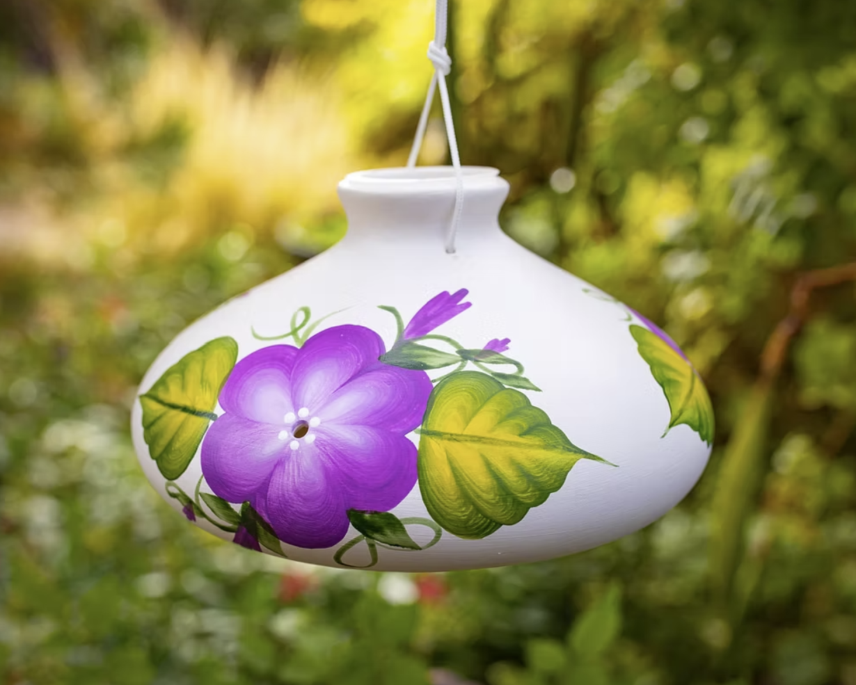 Lone Wolf Large Hummingbird Feeder - Purple Posy