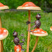 Zaer friendly frog iron mushroom garden stake, alternate design