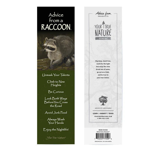Advice for Life Bookmark - Raccoon
