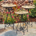 Frosted Gold Iron Birdbath w/ Bird Details "Stephania"