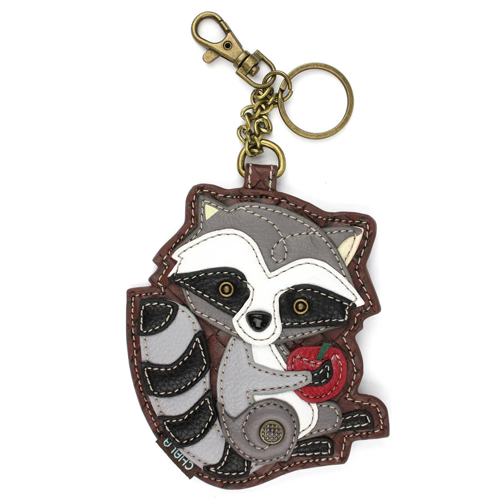 Chala Key Fob/Coin Purse - Raccoon w/ Cherry