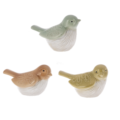 Glazed Bird with Debossed Medallion - Asst colors