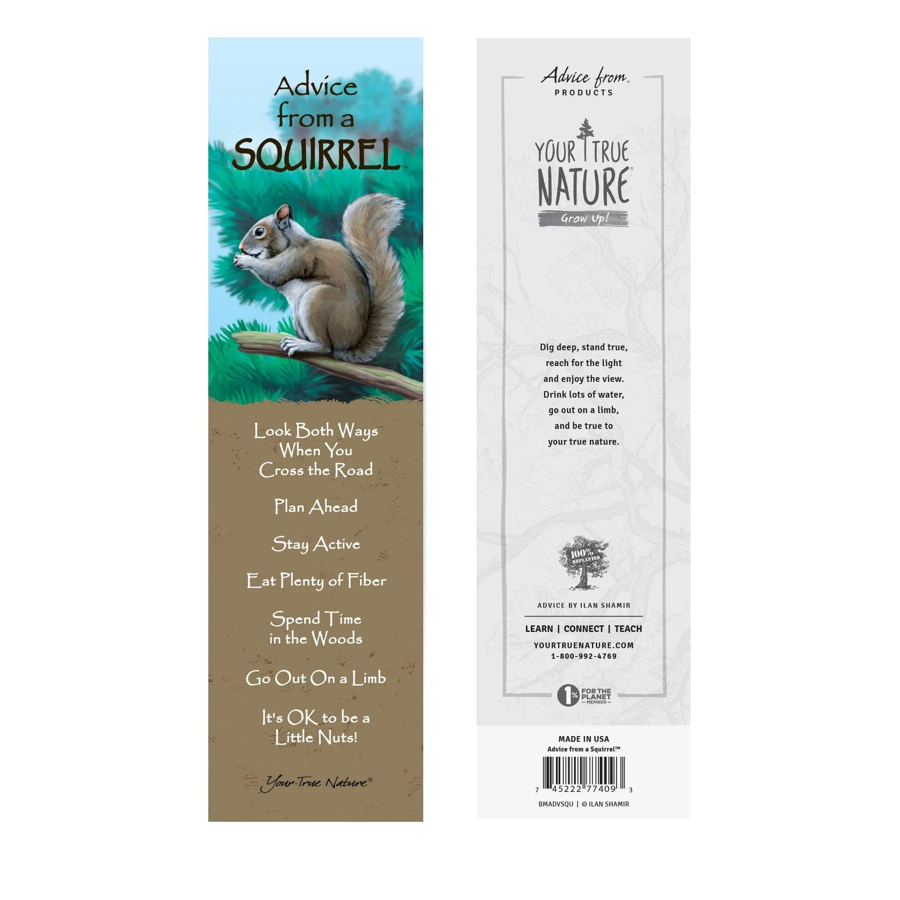 Advice for Life Bookmark - Squirrel