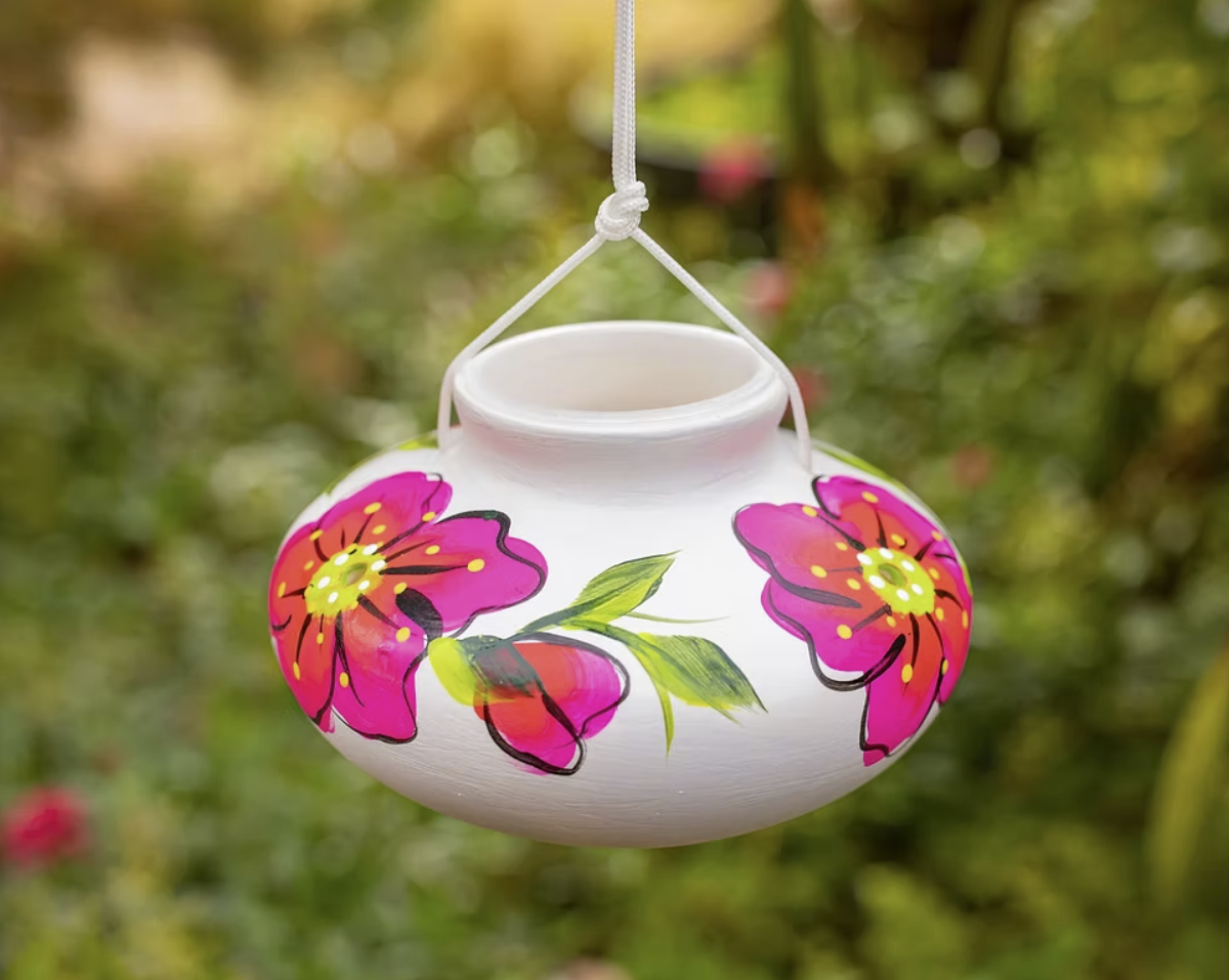Lone Wolf Short Hummingbird Feeder - Pink Blossom