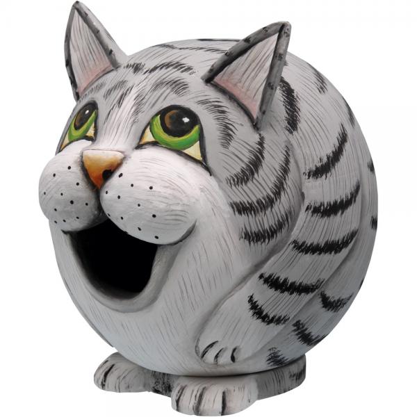 Gord-O Bird House - Grey Tabby Cat
