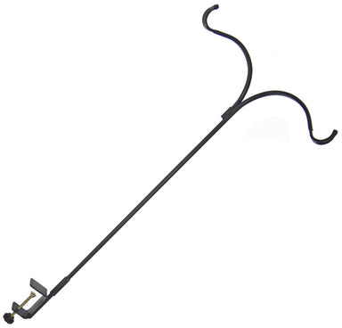 Erva Wrought Iron Clamp-On Two-Arm Deck Hanger