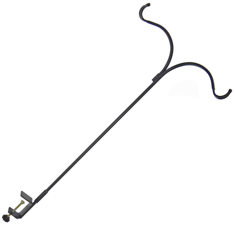 Erva Wrought Iron Clamp-On Two-Arm Deck Hanger