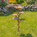44.5 inch Zaer Camellia multi-tier blossom iron birdbath garden stake