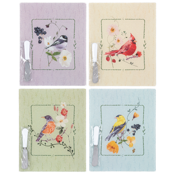 Birdsong Cutting Board w/Spreader Set - Asst Styles