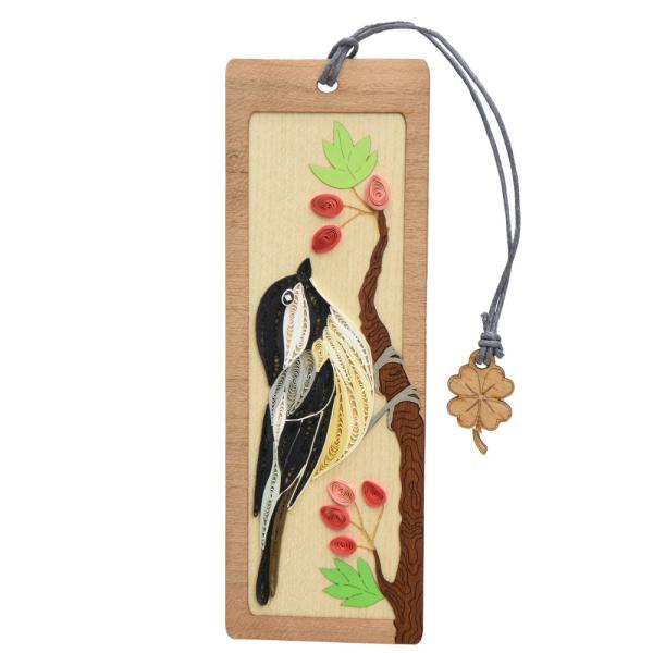 Quilled Bookmark - Chickadee