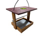Horizontal Seed Cylinder Feeder - tan with cherrywood roof