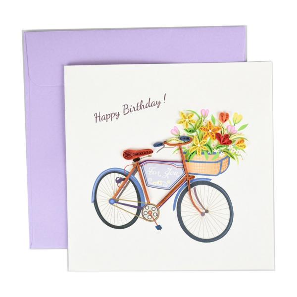 Quilled Card - Birthday Bike