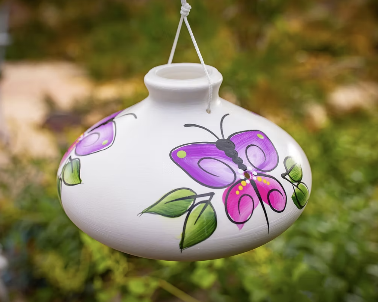 Lone Wolf Large Hummingbird Feeder - Pink/Purple Mariposa