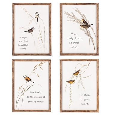 Embossed Heartfelt Bird Wall Decor