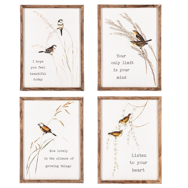 Embossed Heartfelt Bird Wall Decor