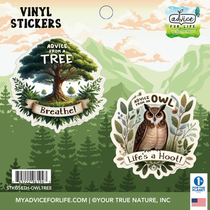 Advice for Life Mini Vinyl Sticker Set - Owl/Tree