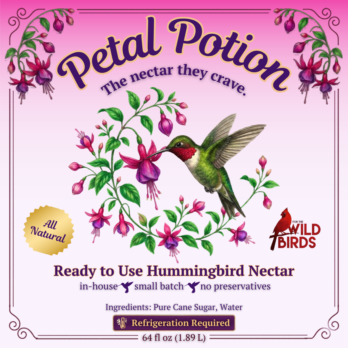 Petal Potion RTU Hummingbird Nectar - 64oz