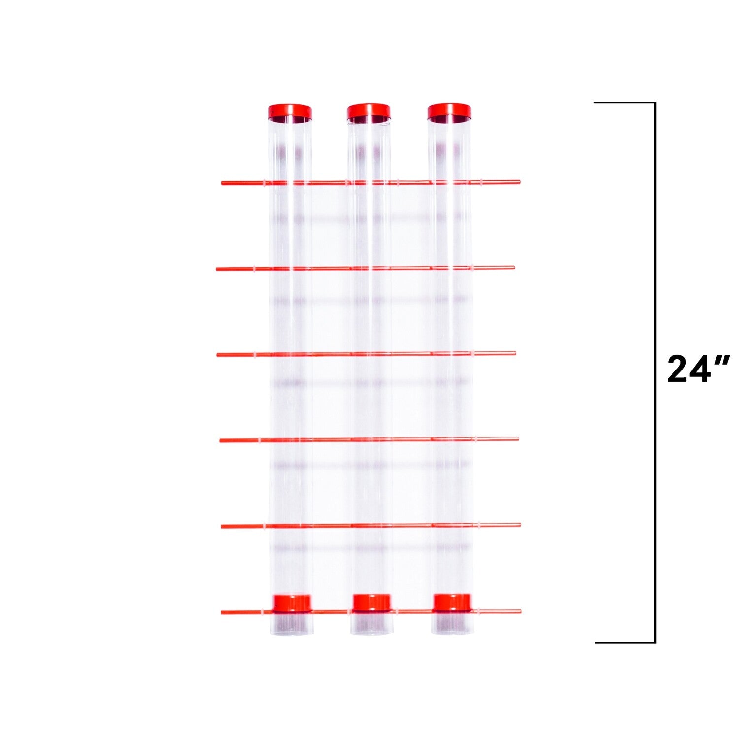 Three Tube Finch Feeder - Red