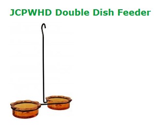 Erva Double Dish Orange Wire Hanger Feeder