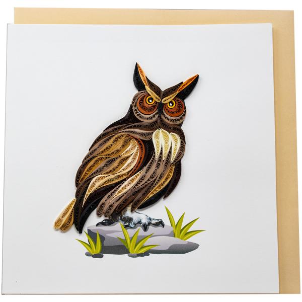 Quilled Card - Great Horned Owl